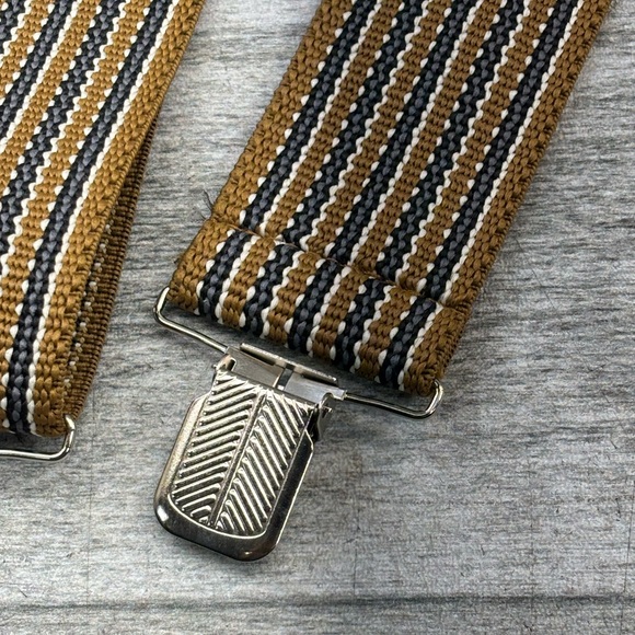 Unbranded X Back Clip Down Suspenders Braces Striped 2” Work Wear Adjustable - Picture 9 of 14
